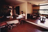 Ed inside his house, Forecomers