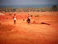 The dirt road down from Aspiration to the beach