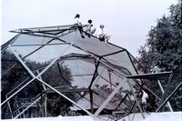 Erecting it's steel structure